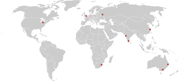 Map of Study management offices and laboratories global locations